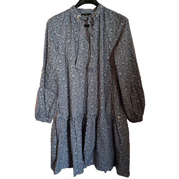 SCOTCH & SODA dress Sz SMALL long sleeves ORGANIC COTTON light SUMMER BOHO CHIC - Picture 5 of 13